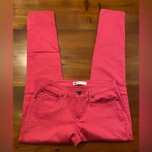 Levi’s Women’s Pink Jean Cut Flat Front Chino Pants Stretch Sz 29